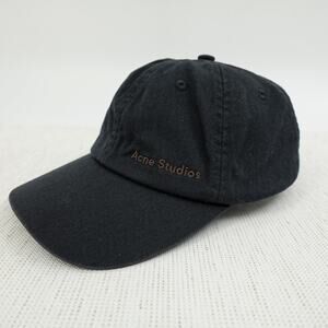 ACNE STUDIOS Baseball Cap Black Embroidered Logo Adjustable Unisex